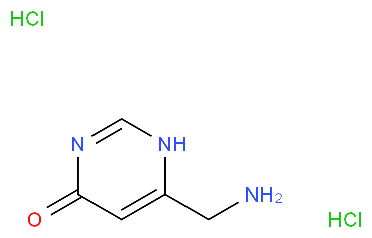 6-(aminomethyl)-1,4-dihydropyrimidin-4-one dihydrochloride_分子结构_CAS_1269054-56-9