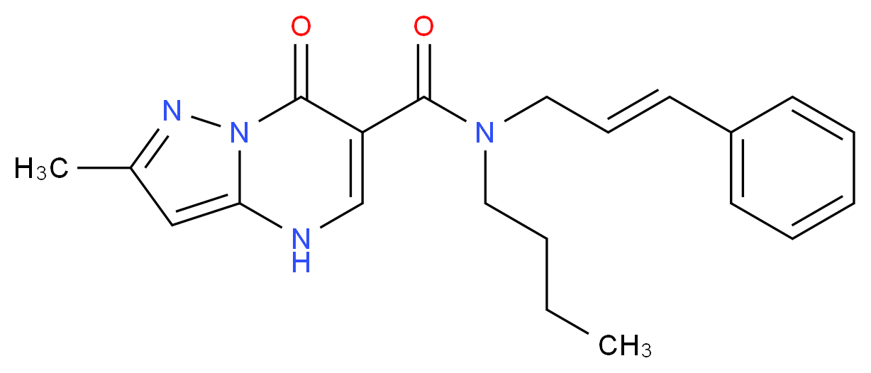 N-butyl-2-methyl-7-oxo-N-[(2E)-3-phenylprop-2-en-1-yl]-4,7-dihydropyrazolo[1,5-a]pyrimidine-6-carboxamide_分子结构_CAS_)