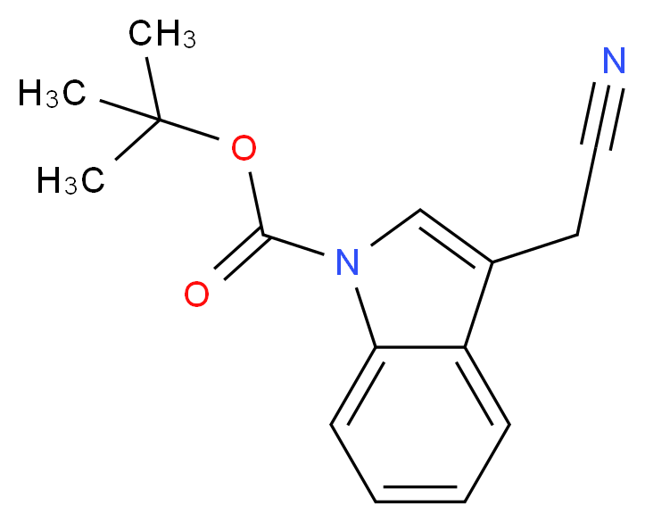 tert-butyl 3-(cyanomethyl)-1H-indole-1-carboxylate_分子结构_CAS_218772-62-4