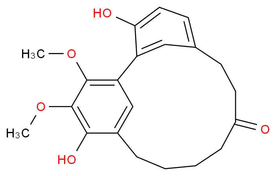 3,15-dihydroxy-16,17-dimethoxytricyclo[12.3.1.1<sup>2</sup>,<sup>6</sup>]nonadeca-1(17),2(19),3,5,14(18),15-hexaen-9-one_分子结构_CAS_32492-74-3