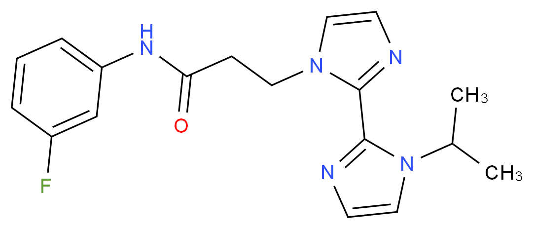 N-(3-fluorophenyl)-3-(1'-isopropyl-1H,1'H-2,2'-biimidazol-1-yl)propanamide_分子结构_CAS_)