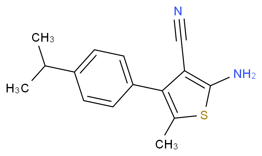 2-Amino-4-(4-isopropylphenyl)-5-methylthiophene-3-carbonitrile_分子结构_CAS_)