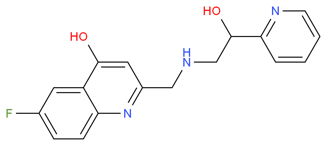 6-fluoro-2-{[(2-hydroxy-2-pyridin-2-ylethyl)amino]methyl}quinolin-4-ol_分子结构_CAS_)