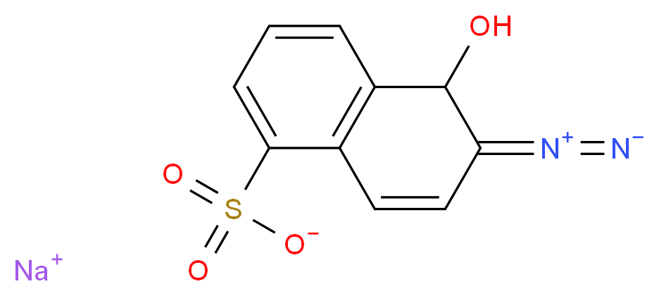 sodium 5-hydroxy-6-(λ<sup>5</sup>-diazynylidene)-5,6-dihydronaphthalene-1-sulfonate_分子结构_CAS_2657-00-3