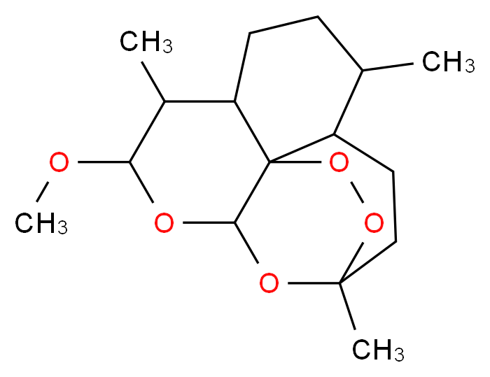10-methoxy-1,5,9-trimethyl-11,14,15,16-tetraoxatetracyclo[10.3.1.0^{4,13}.0^{8,13}]hexadecane_分子结构_CAS_71963-77-4