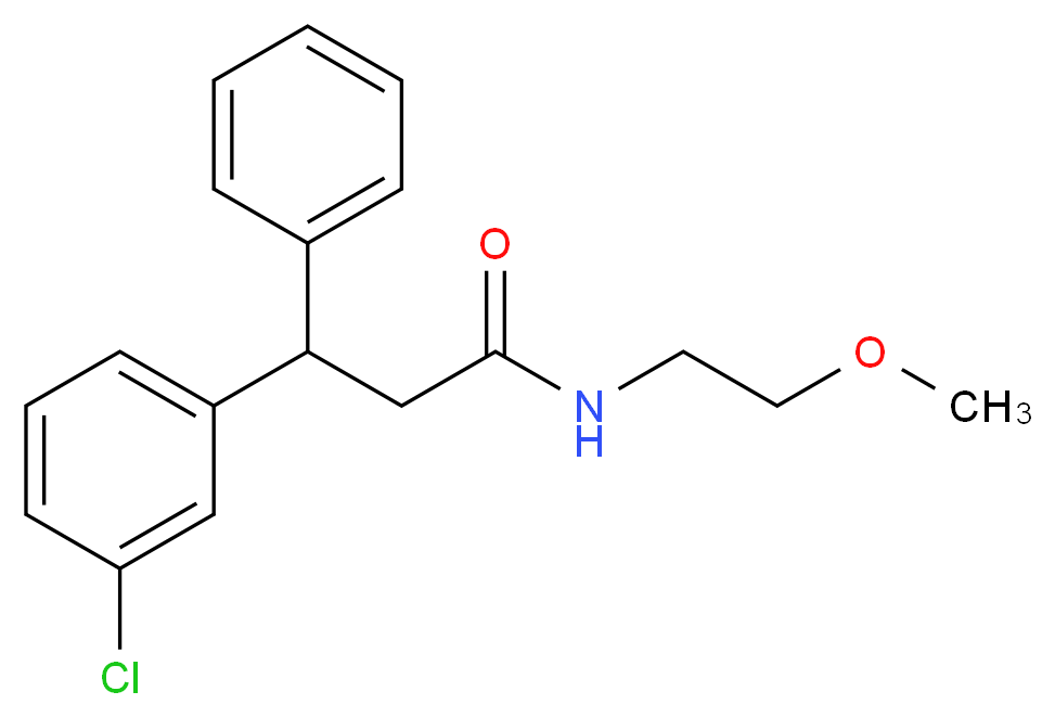 3-(3-chlorophenyl)-N-(2-methoxyethyl)-3-phenylpropanamide_分子结构_CAS_)