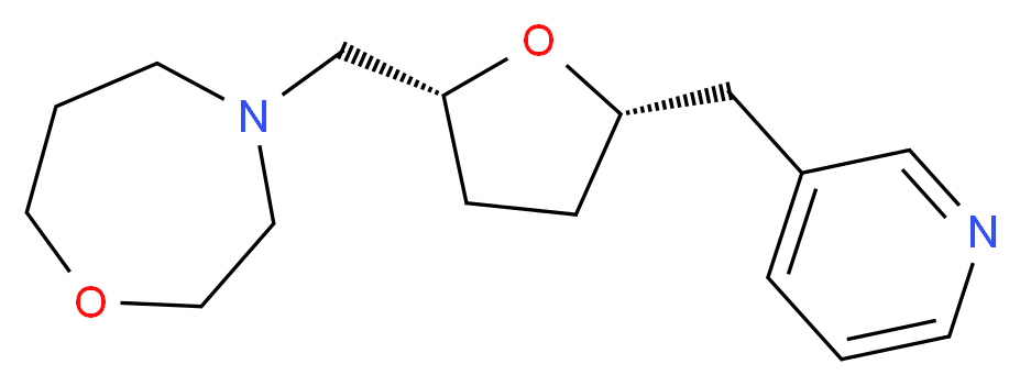4-{[(2R*,5S*)-5-(pyridin-3-ylmethyl)tetrahydrofuran-2-yl]methyl}-1,4-oxazepane_分子结构_CAS_)