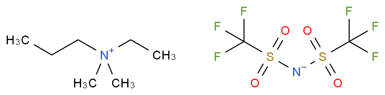 ethyldimethylpropylazanium; trifluoro[(trifluoromethanesulfonylazanidyl)sulfonyl]methane_分子结构_CAS_258273-77-7