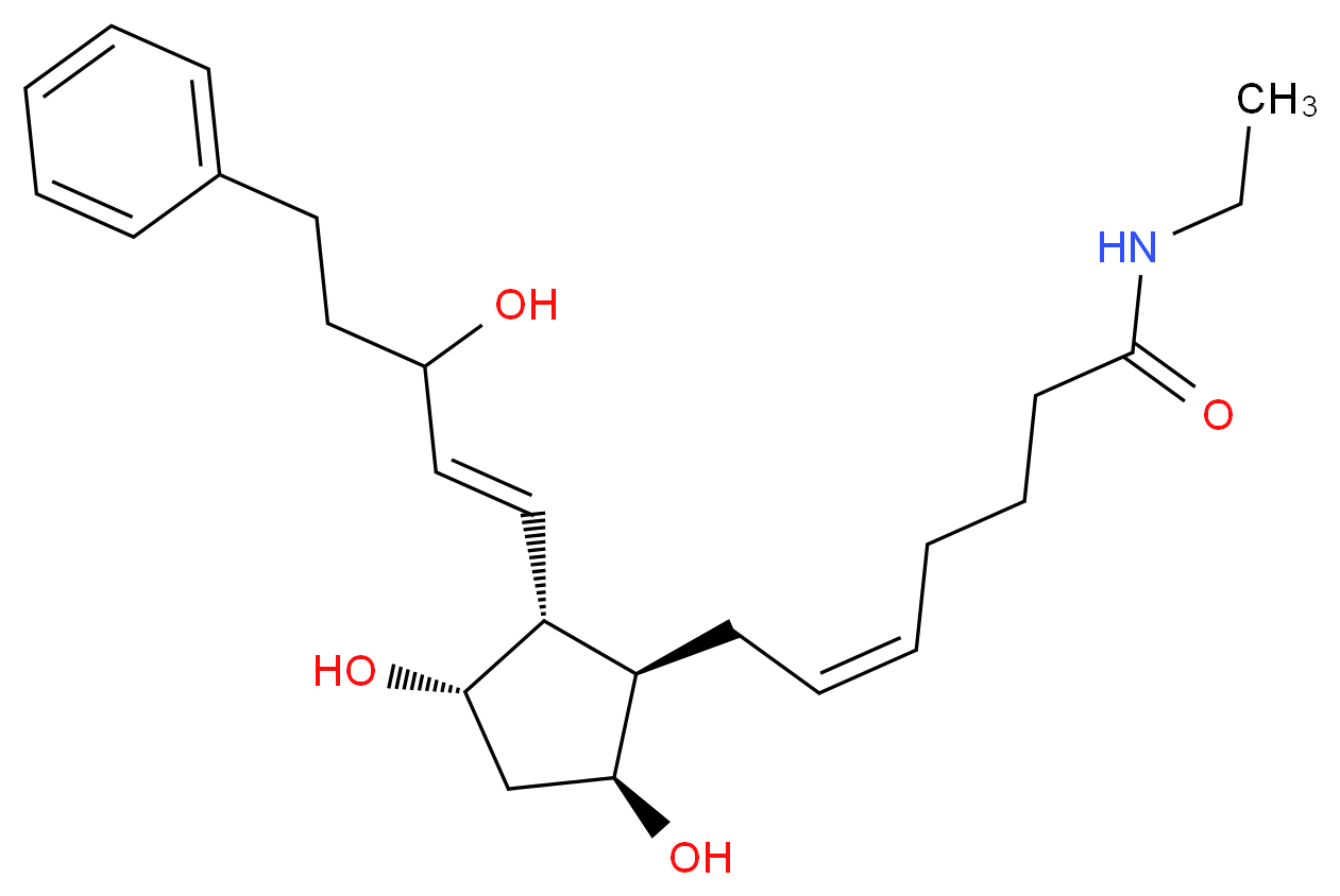 (5Z)-7-[(1R,2R,3S,5S)-3,5-dihydroxy-2-[(1E)-3-hydroxy-5-phenylpent-1-en-1-yl]cyclopentyl]-N-ethylhept-5-enamide_分子结构_CAS_155206-00-1