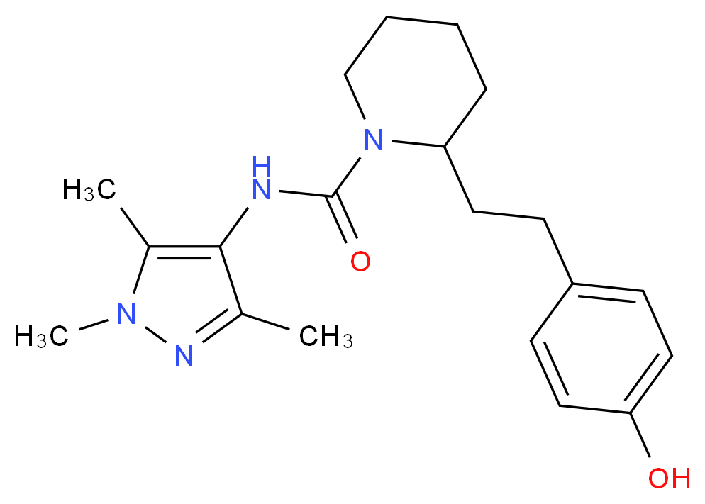 2-[2-(4-hydroxyphenyl)ethyl]-N-(1,3,5-trimethyl-1H-pyrazol-4-yl)piperidine-1-carboxamide_分子结构_CAS_)