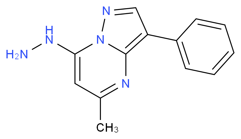 7-hydrazinyl-5-methyl-3-phenylpyrazolo[1,5-a]pyrimidine_分子结构_CAS_58347-29-8