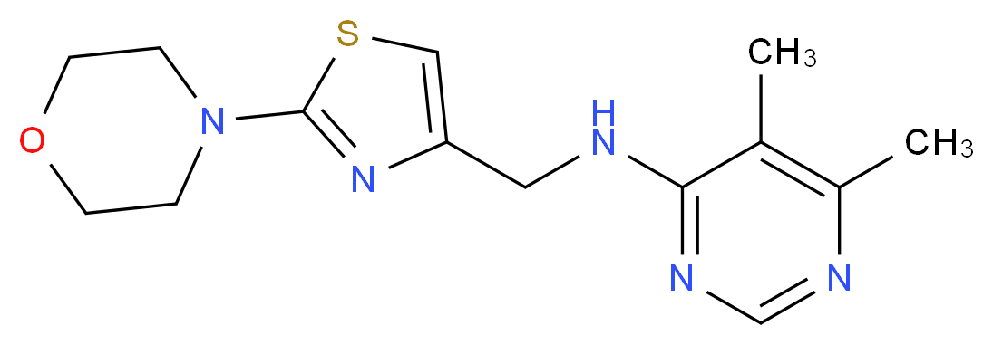 5,6-dimethyl-N-[(2-morpholin-4-yl-1,3-thiazol-4-yl)methyl]pyrimidin-4-amine_分子结构_CAS_)