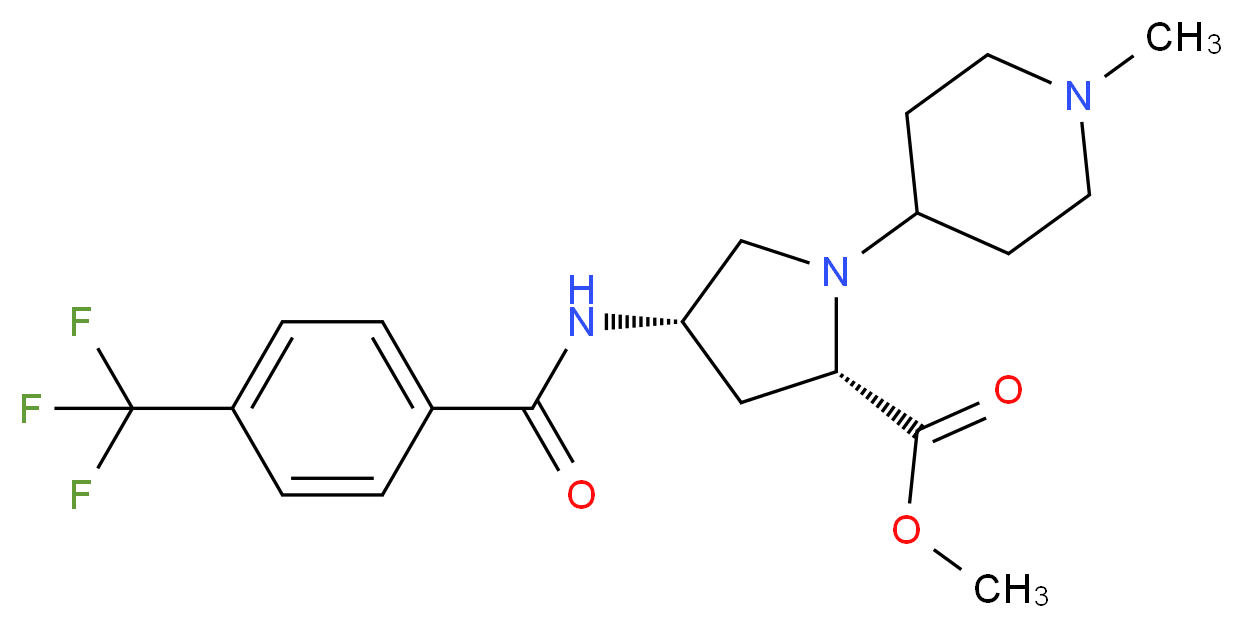 methyl (4S)-1-(1-methyl-4-piperidinyl)-4-{[4-(trifluoromethyl)benzoyl]amino}-L-prolinate_分子结构_CAS_)