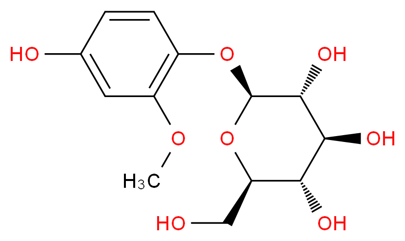 (2S,3R,4S,5S,6R)-2-(4-hydroxy-2-methoxyphenoxy)-6-(hydroxymethyl)oxane-3,4,5-triol_分子结构_CAS_31427-08-4