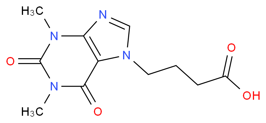 4-(1,3-dimethyl-2,6-dioxo-2,3,6,7-tetrahydro-1H-purin-7-yl)butanoic acid_分子结构_CAS_52083-48-4