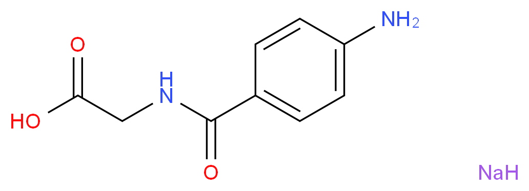 对氨基马尿酸 钠盐_分子结构_CAS_94-16-6)