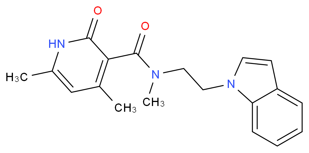 N-[2-(1H-indol-1-yl)ethyl]-N,4,6-trimethyl-2-oxo-1,2-dihydro-3-pyridinecarboxamide_分子结构_CAS_)