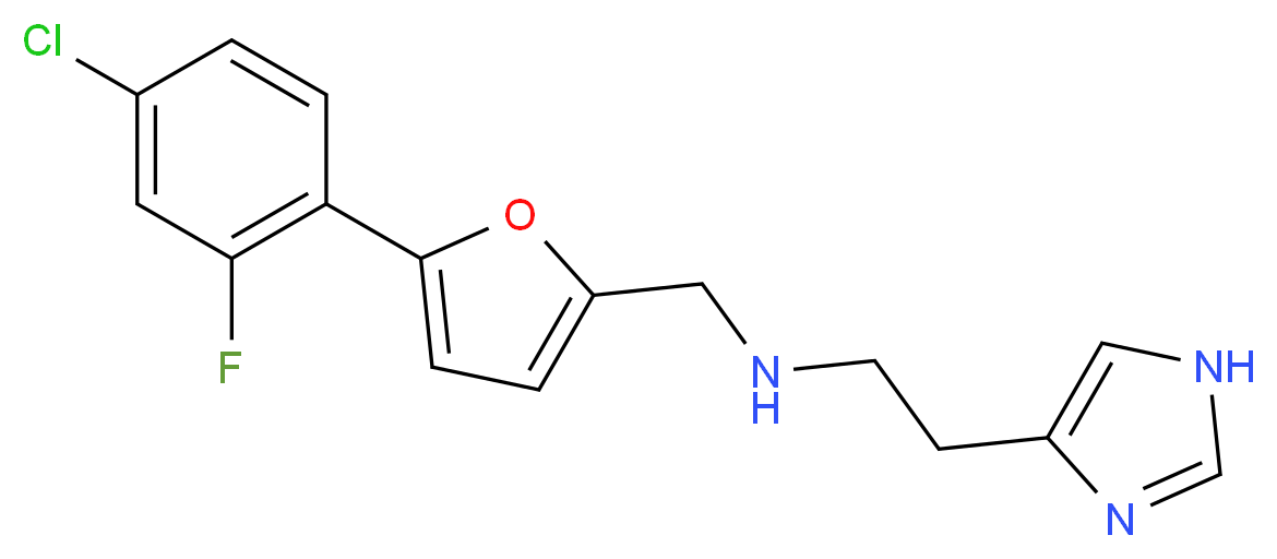 N-{[5-(4-chloro-2-fluorophenyl)-2-furyl]methyl}-2-(1H-imidazol-4-yl)ethanamine_分子结构_CAS_)