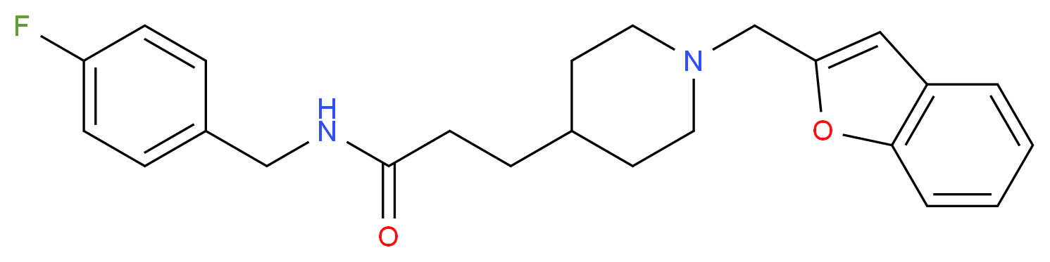 3-[1-(1-benzofuran-2-ylmethyl)-4-piperidinyl]-N-(4-fluorobenzyl)propanamide_分子结构_CAS_)