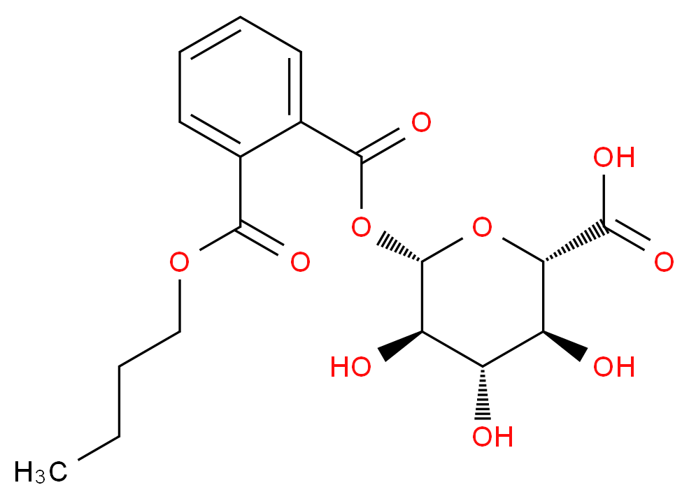 (2S,3S,4S,5R,6S)-6-[2-(butoxycarbonyl)benzoyloxy]-3,4,5-trihydroxyoxane-2-carboxylic acid_分子结构_CAS_85209-81-0