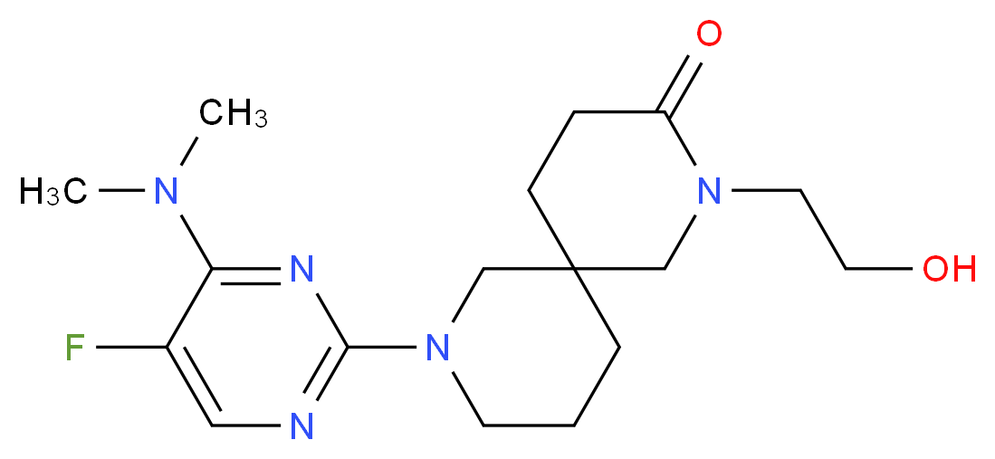 8-[4-(dimethylamino)-5-fluoro-2-pyrimidinyl]-2-(2-hydroxyethyl)-2,8-diazaspiro[5.5]undecan-3-one_分子结构_CAS_)