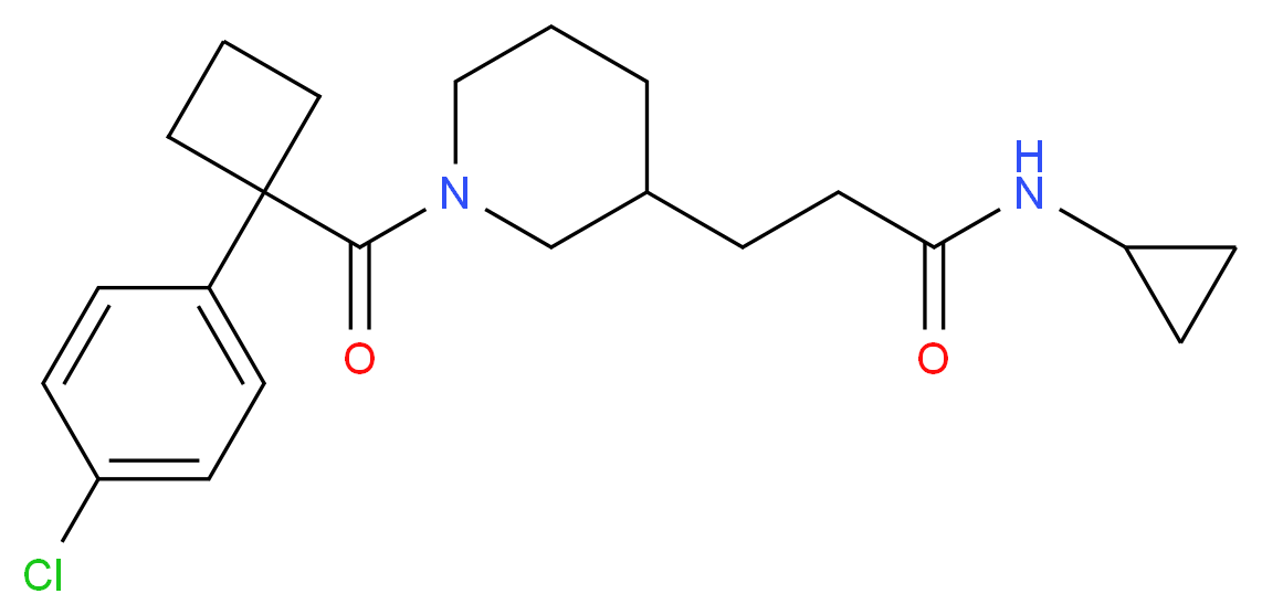 3-(1-{[1-(4-chlorophenyl)cyclobutyl]carbonyl}-3-piperidinyl)-N-cyclopropylpropanamide_分子结构_CAS_)