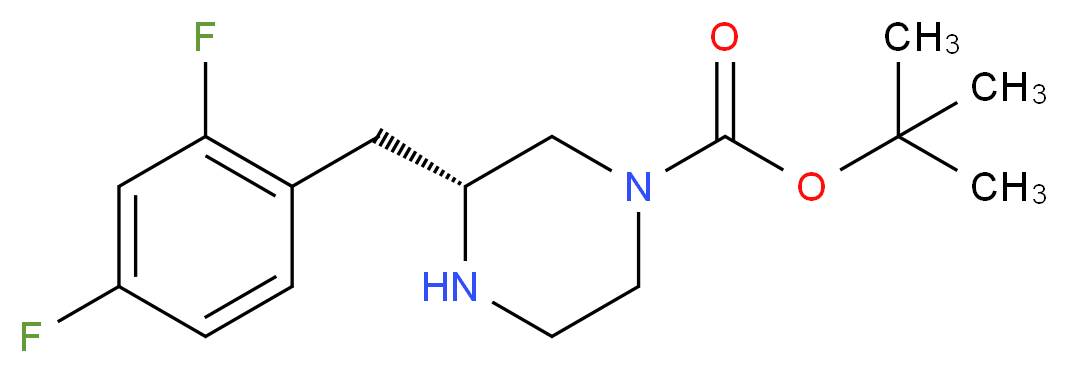 (R)-3-(2,4-DIFLUORO-BENZYL)-PIPERAZINE-1-CARBOXYLIC ACID TERT-BUTYL ESTER_分子结构_CAS_)