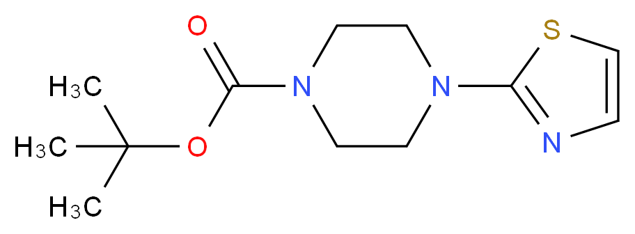 tert-Butyl 4-(thiazol-2-yl)piperazine-1-carboxylate_分子结构_CAS_474417-23-7)