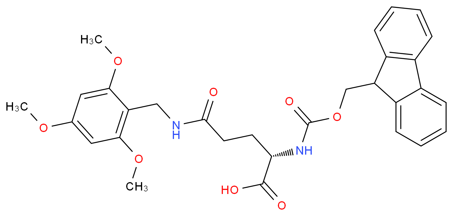 (2S)-2-{[(9H-fluoren-9-ylmethoxy)carbonyl]amino}-4-{[(2,4,6-trimethoxyphenyl)methyl]carbamoyl}butanoic acid_分子结构_CAS_120658-64-2