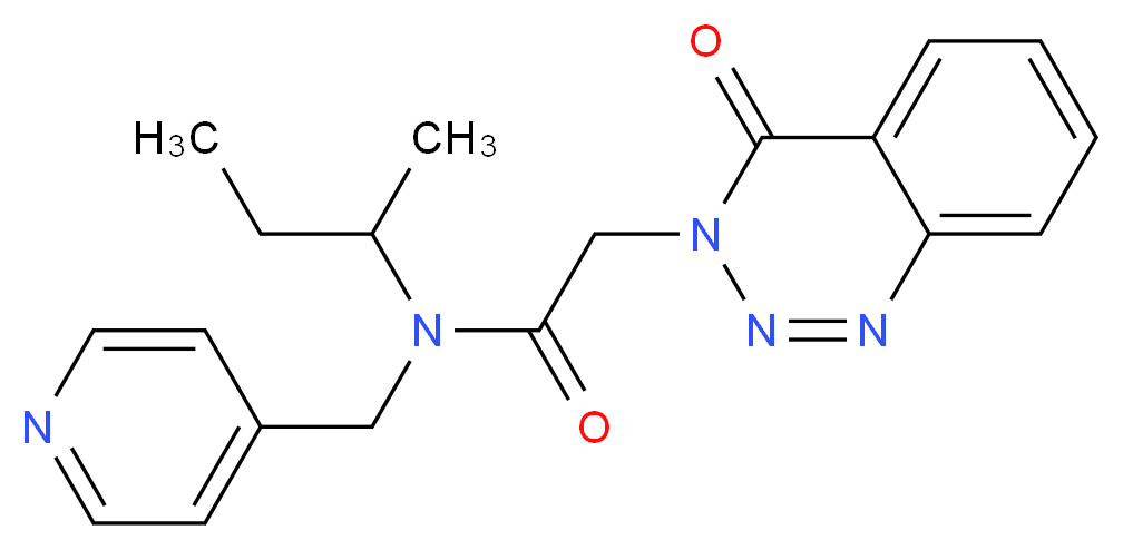 N-(sec-butyl)-2-(4-oxo-1,2,3-benzotriazin-3(4H)-yl)-N-(pyridin-4-ylmethyl)acetamide_分子结构_CAS_)