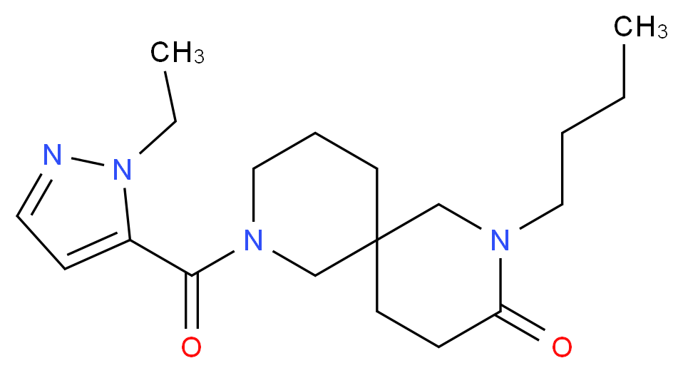 2-butyl-8-[(1-ethyl-1H-pyrazol-5-yl)carbonyl]-2,8-diazaspiro[5.5]undecan-3-one_分子结构_CAS_)