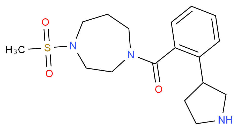 1-(methylsulfonyl)-4-[2-(3-pyrrolidinyl)benzoyl]-1,4-diazepane_分子结构_CAS_)