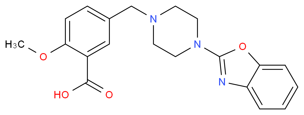 5-{[4-(1,3-benzoxazol-2-yl)piperazin-1-yl]methyl}-2-methoxybenzoic acid_分子结构_CAS_)
