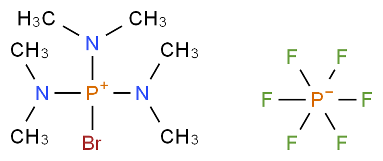 bromotris(dimethylamino)phosphanium; hexafluoro-λ<sup>5</sup>-phosphanuide_分子结构_CAS_50296-37-2