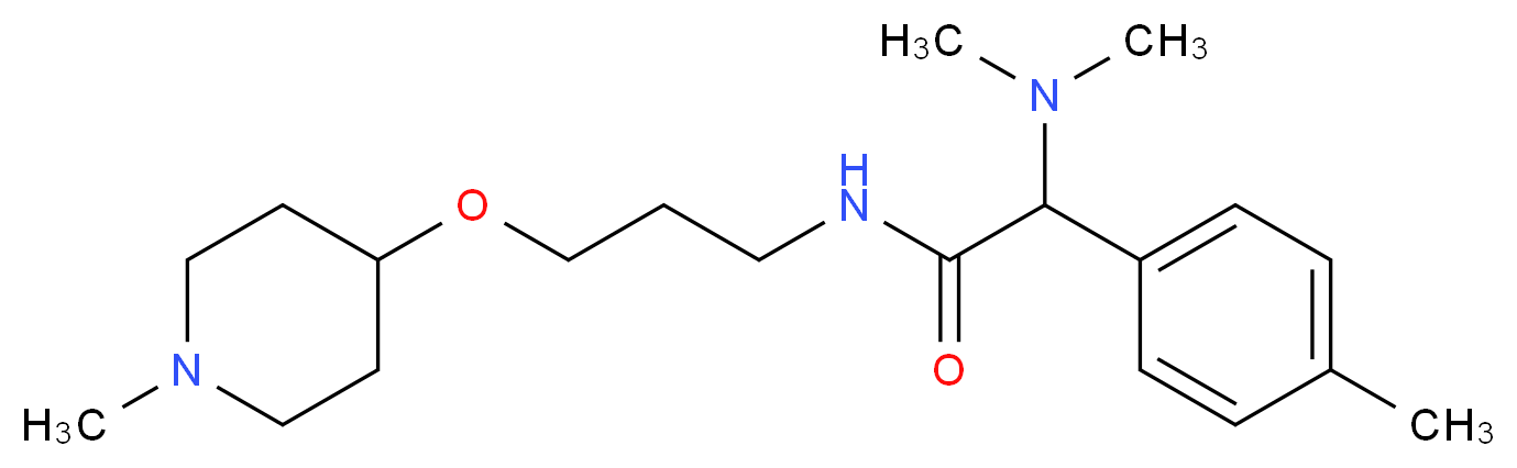 2-(dimethylamino)-2-(4-methylphenyl)-N-{3-[(1-methyl-4-piperidinyl)oxy]propyl}acetamide_分子结构_CAS_)