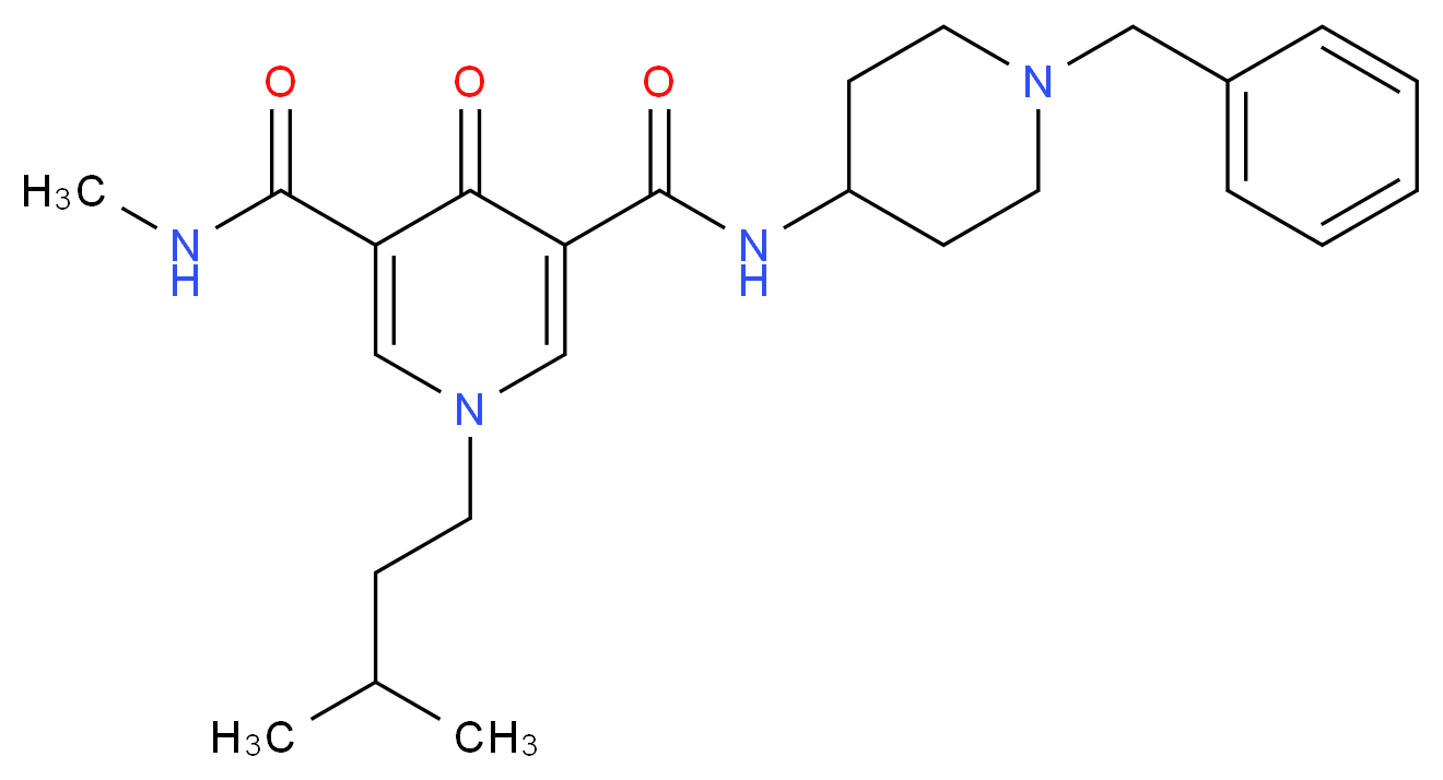 N-(1-benzyl-4-piperidinyl)-N'-methyl-1-(3-methylbutyl)-4-oxo-1,4-dihydro-3,5-pyridinedicarboxamide_分子结构_CAS_)