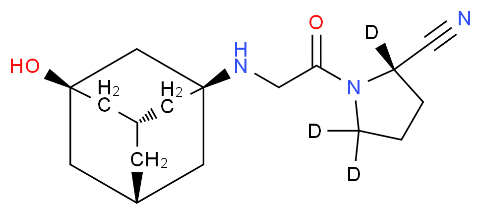 (2S)-1-(2-{[(1r,3s,5R,7S)-3-hydroxyadamantan-1-yl]amino}acetyl)(2,5,5-<sup>2</sup>H<sub>3</sub>)pyrrolidine-2-carbonitrile_分子结构_CAS_1217546-82-1