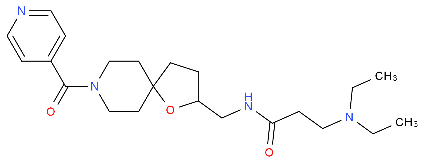 N~3~,N~3~-diethyl-N~1~-[(8-isonicotinoyl-1-oxa-8-azaspiro[4.5]dec-2-yl)methyl]-beta-alaninamide_分子结构_CAS_)