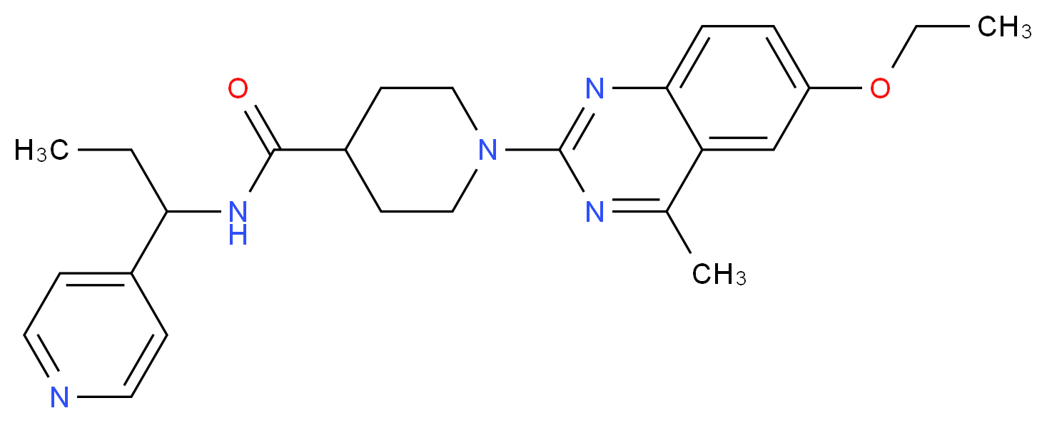 1-(6-ethoxy-4-methyl-2-quinazolinyl)-N-[1-(4-pyridinyl)propyl]-4-piperidinecarboxamide_分子结构_CAS_)