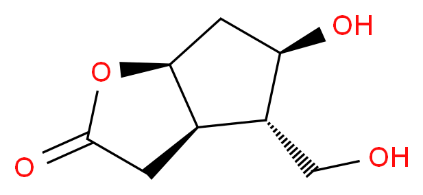 (3aR,4S,5R,6aS)-(-)-六氢-5-羟基-4-(羟甲基)-2H-环戊并[b]呋喃-2-酮_分子结构_CAS_32233-40-2)