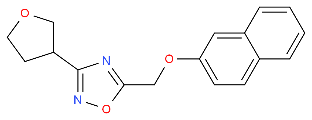 5-[(2-naphthyloxy)methyl]-3-(tetrahydrofuran-3-yl)-1,2,4-oxadiazole_分子结构_CAS_)