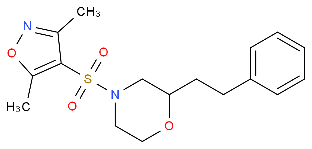 4-[(3,5-dimethyl-4-isoxazolyl)sulfonyl]-2-(2-phenylethyl)morpholine_分子结构_CAS_)