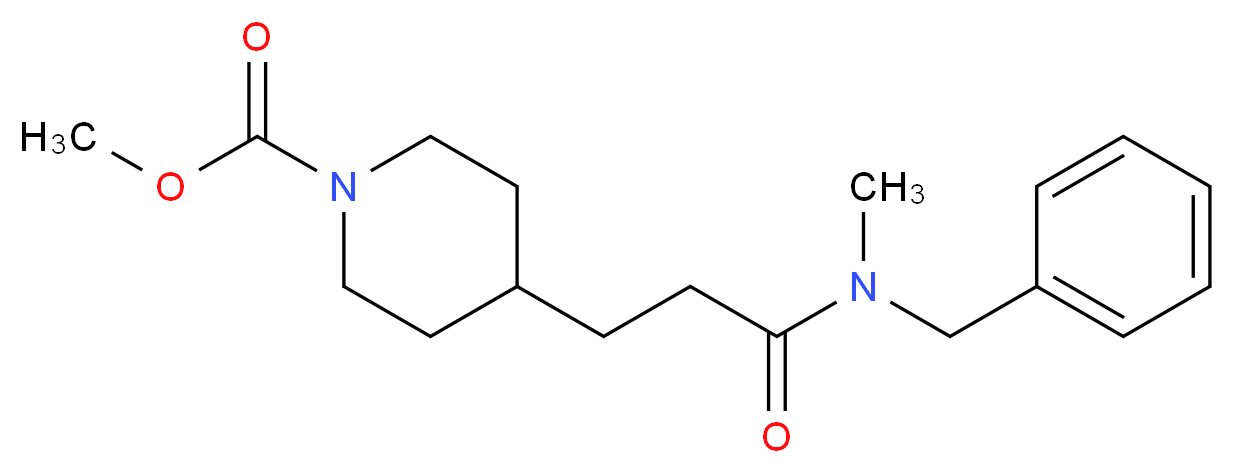 methyl 4-{3-[benzyl(methyl)amino]-3-oxopropyl}piperidine-1-carboxylate_分子结构_CAS_)