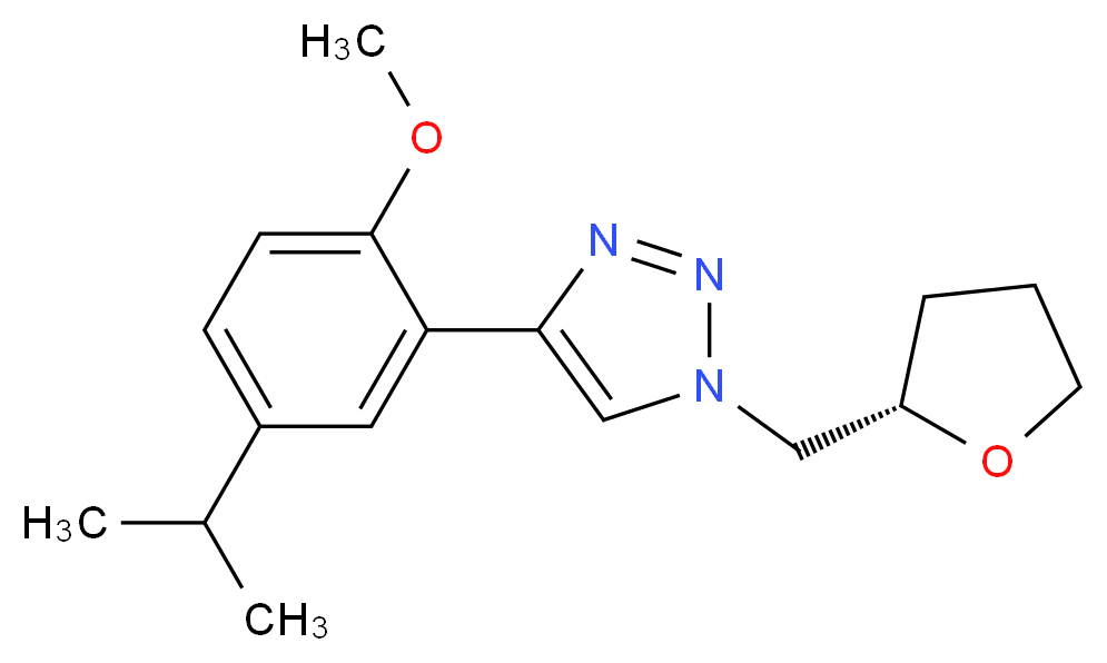 4-(5-isopropyl-2-methoxyphenyl)-1-[(2S)-tetrahydrofuran-2-ylmethyl]-1H-1,2,3-triazole_分子结构_CAS_)