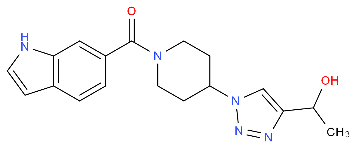 1-{1-[1-(1H-indol-6-ylcarbonyl)-4-piperidinyl]-1H-1,2,3-triazol-4-yl}ethanol_分子结构_CAS_)