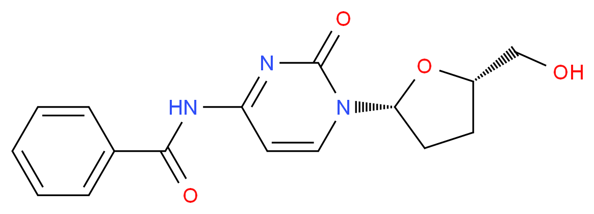 N4-苯甲酰基-2′,3′-二脱氧胞嘧啶核苷_分子结构_CAS_120885-60-1)