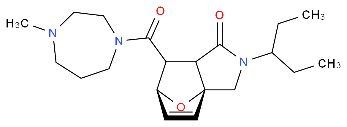 (3aR*,6S*)-2-(1-ethylpropyl)-7-[(4-methyl-1,4-diazepan-1-yl)carbonyl]-2,3,7,7a-tetrahydro-3a,6-epoxyisoindol-1(6H)-one_分子结构_CAS_)