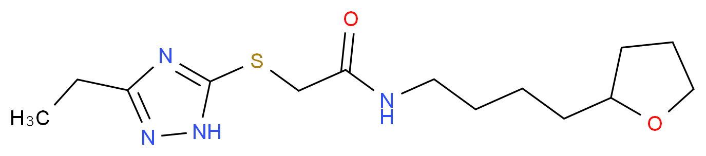 2-[(3-ethyl-1H-1,2,4-triazol-5-yl)thio]-N-[4-(tetrahydrofuran-2-yl)butyl]acetamide_分子结构_CAS_)