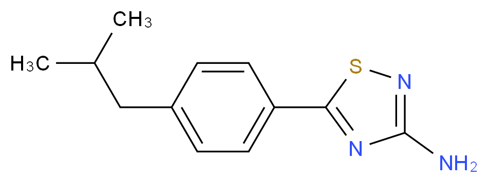 5-[4-(2-methylpropyl)phenyl]-1,2,4-thiadiazol-3-amine_分子结构_CAS_1086385-86-5