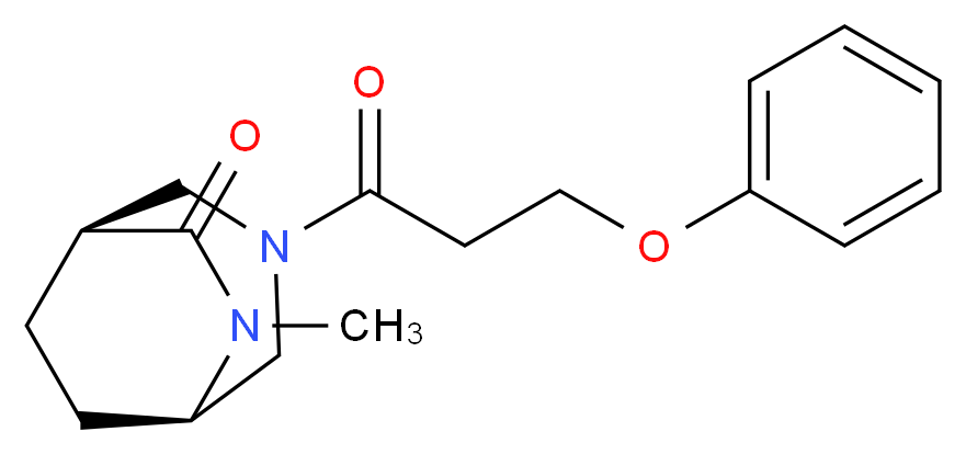 (1S*,5R*)-6-methyl-3-(3-phenoxypropanoyl)-3,6-diazabicyclo[3.2.2]nonan-7-one_分子结构_CAS_)